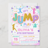 ジャンプバウンス遊誕生日ジャンプトランポリンパーティー 招待状 (正面)