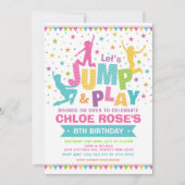 ジャンプバースデーガーリータパーティバウンスハウストランポリン 招待状 (正面)