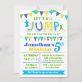 ジャンプバースデートランポリンバウンスハウスパーティー 招待状 (正面)