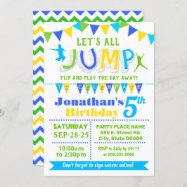 ジャンプバースデートランポリンバウンスハウスパーティー 招待状