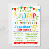 ジャンプバースデートランポリンバウンスハウスパーティー 招待状 (正面)
