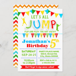 ジャンプバースデートランポリンバウンスハウスパーティー 招待状
