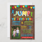 ジャンプバースデートランポリン結合フォトパーティー 招待状 (正面)