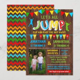 ジャンプバースデートランポリン結合フォトパーティー 招待状