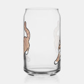 ジャンプパージャンプよくはしゃぐ:おもしろいアートと猫デザイン ガラス缶 (右)