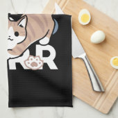 ジャンプパージャンプよくはしゃぐ:おもしろいアートと猫デザイン キッチンタオル (四つ折り)