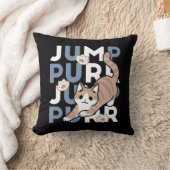 ジャンプパージャンプよくはしゃぐ:おもしろいアートと猫デザイン クッション (ブランケット)