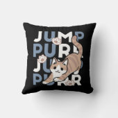 ジャンプパージャンプよくはしゃぐ:おもしろいアートと猫デザイン クッション (裏面)