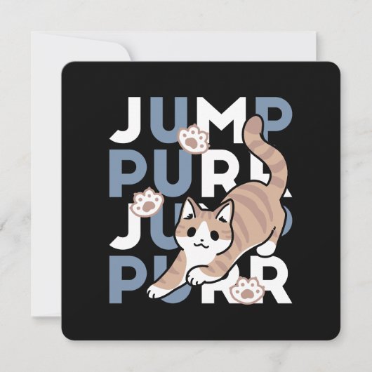 ジャンプパージャンプよくはしゃぐ:おもしろいアートと猫デザイン シーズンカード (正面)