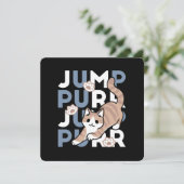ジャンプパージャンプよくはしゃぐ:おもしろいアートと猫デザイン シーズンカード (スタンド正面)