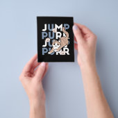 ジャンプパージャンプよくはしゃぐ:おもしろいアートと猫デザイン チラシ (手)