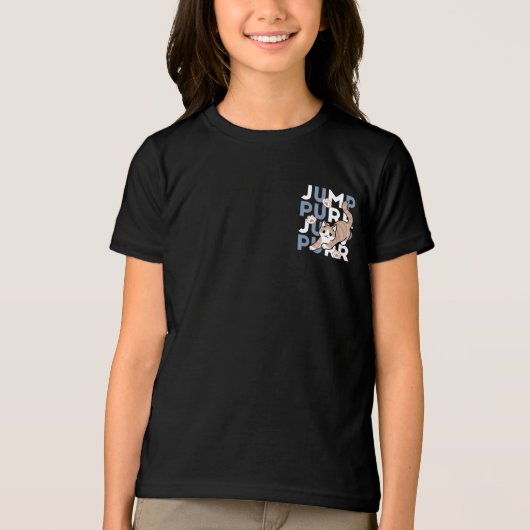 ジャンプパージャンプよくはしゃぐ:おもしろいアートと猫デザイン トライブレンドＴシャツ (正面)