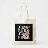 ジャンプパージャンプよくはしゃぐ:おもしろいアートと猫デザイン トートバッグ (正面)