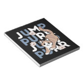 ジャンプパージャンプよくはしゃぐ:おもしろいアートと猫デザイン ノートパッド (アングル)