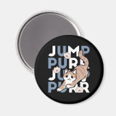 ジャンプパージャンプよくはしゃぐ:おもしろいアートと猫デザイン マグネット (正面/裏面)
