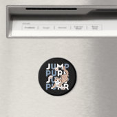 ジャンプパージャンプよくはしゃぐ:おもしろいアートと猫デザイン マグネット (インサイチュ (食洗機))