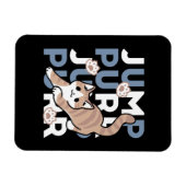 ジャンプパージャンプよくはしゃぐ:おもしろいアートと猫デザイン マグネット (横)