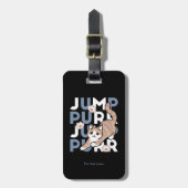ジャンプパージャンプよくはしゃぐ:おもしろいアートと猫デザイン ラゲッジタグ (正面縦)