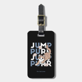 ジャンプパージャンプよくはしゃぐ:おもしろいアートと猫デザイン ラゲッジタグ