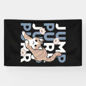 ジャンプパージャンプよくはしゃぐ:おもしろいアートと猫デザイン 横断幕 (横)