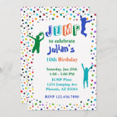 ジャンプパーティートランポリンパークボーイズ誕生日 招待状 (正面/裏面)