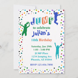 ジャンプパーティートランポリンパークボーイズ誕生日 招待状