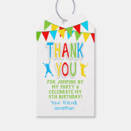 ジャンプパーティーバウンスのプライマリカラーメッセージカード ギフトタグ