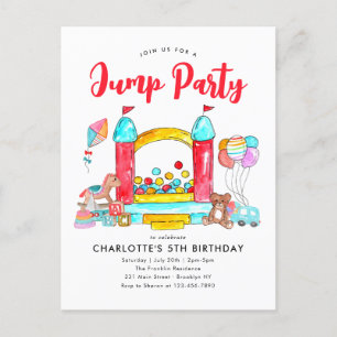 ジャンプパーティーバウンスハウストランポリンパーク誕生日 ポストカード