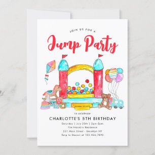 ジャンプパーティーバウンスハウストランポリンパーク誕生日 招待状