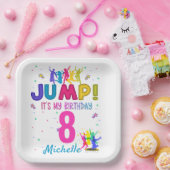 ジャンプパーティー私の誕生日トランポリン・バウンス ペーパープレート (パーティー)