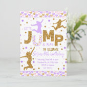 ジャンプパーティー金ゴールド紙吹雪誕生日招待状 招待状 (スタンド正面)