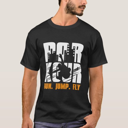 ジャンプフラ走イFreerunner Loving Parkour Balance Sil Tシャツ (正面)