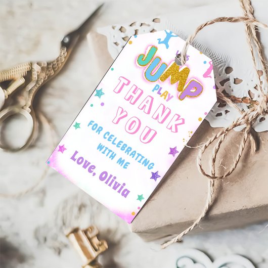 ジャンププレイ誕生日ジャンプトランポリンパーティーありがとう ギフトタグ