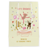 ジャンプモンキーズ子供の誕生日 ミディアムペーパーバッグ (裏面)