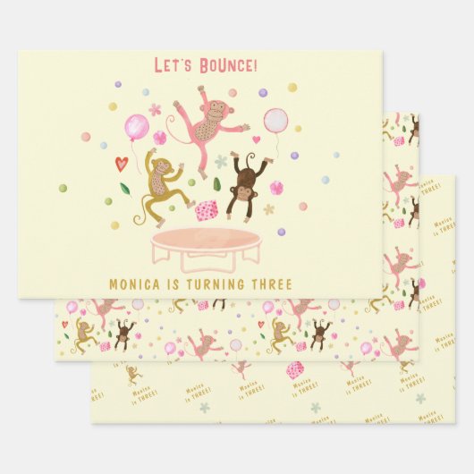 ジャンプモンキーズ子供の誕生日 ラッピングペーパーシート (セット)