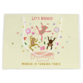 ジャンプモンキーズ子供の誕生日 ラージペーパーバッグ (正面)