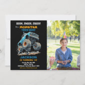 ジャンプモンスタートラック誕生日招待状写真 招待状 (正面)