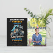 ジャンプモンスタートラック誕生日招待状写真 招待状 (スタンド正面)