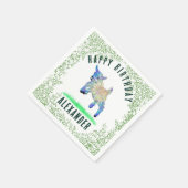 ジャンプヤギハッピーバースデーの追加の名前 スタンダードカクテルナプキン (角)