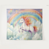 ジャンプユニコーンレインボーガールズ誕生日背景 タペストリー (正面(横))