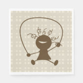 ジャンプロープ付き女の子紙ナプキン スタンダードランチョンナプキン (正面)