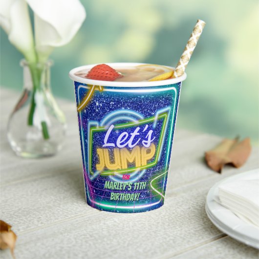 ジャンプーパーティーバウンスネオントランポリン公園 紙コップ (インサイチュ)