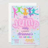 ジャンプ女の子の誕生日の招待、ジャンプ招待状。 招待状 (正面/裏面)