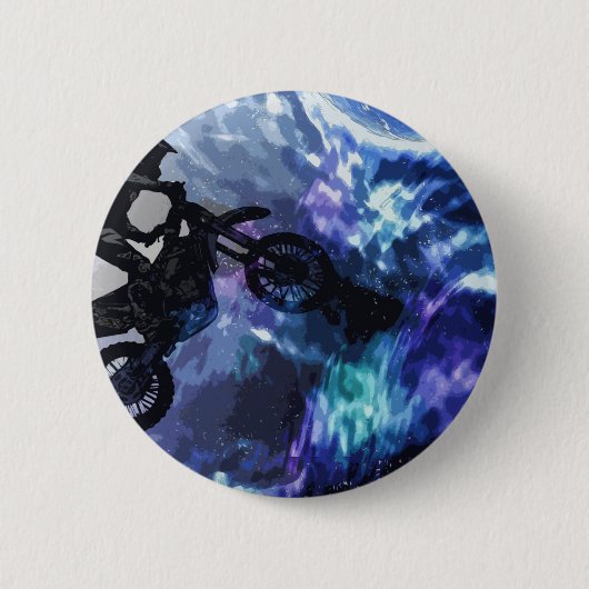 ジャンプ宇宙 – モトクロスライダー 缶バッジ (正面)