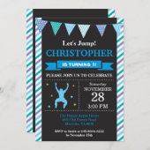 ジャンプ招待状トランポリン誕生日パーティー 招待状 (正面/裏面)