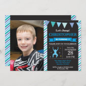 ジャンプ招待状トランポリン誕生日パーティー 招待状 (正面/裏面)