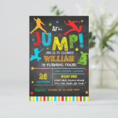 ジャンプ招待状 – トランポリン誕生日招待状 招待状 (スタンド正面)