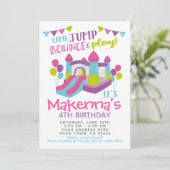 ジャンプ招待状、少女のトランポリンバースデーパーティー 招待状 (スタンド正面)