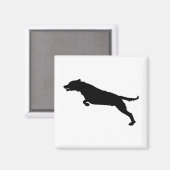 ジャンプ犬のシルエット マグネット (正面/裏面)