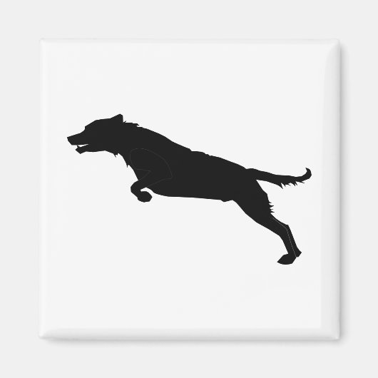 ジャンプ犬のシルエット マグネット (正面)